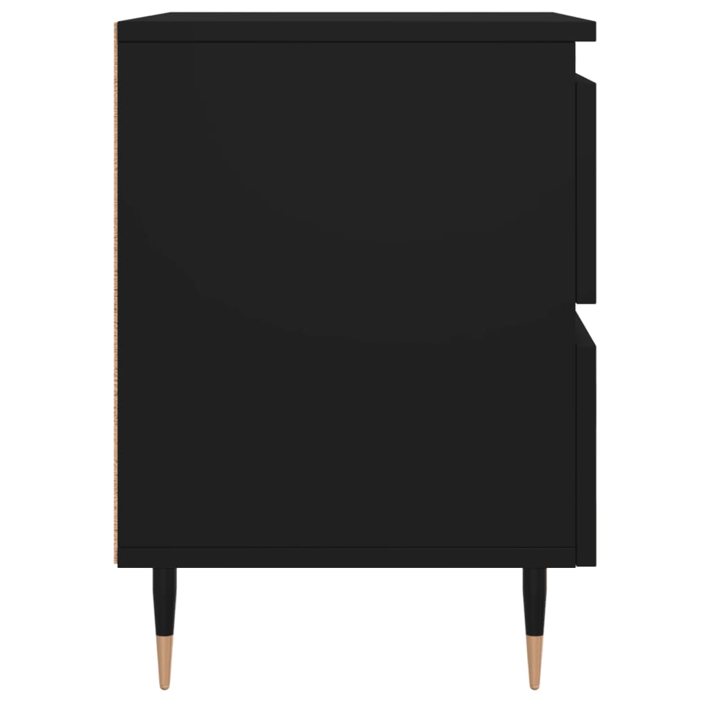 Bedside Cabinets 2 pcs Black 40x35x50 cm Engineered Wood