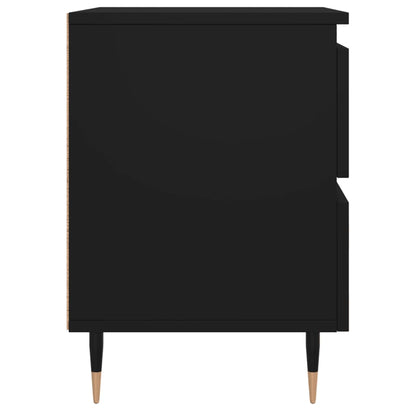 Bedside Cabinets 2 pcs Black 40x35x50 cm Engineered Wood