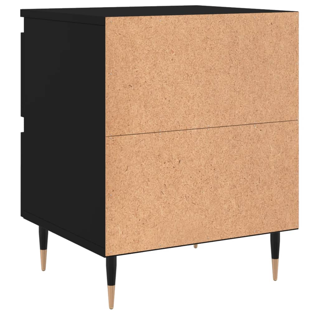 Bedside Cabinets 2 pcs Black 40x35x50 cm Engineered Wood
