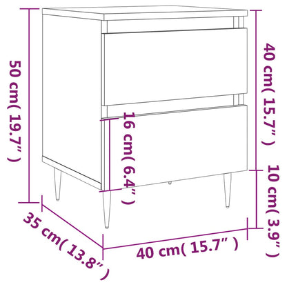 Bedside Cabinet Concrete Grey 40x35x50 cm Engineered Wood