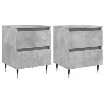 Bedside Cabinets 2 pcs Concrete Grey 40x35x50 cm Engineered Wood