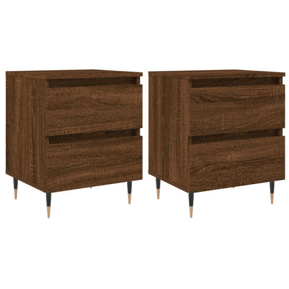 Bedside Cabinets 2 pcs Brown Oak 40x35x50 cm Engineered Wood