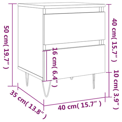 Bedside Cabinet Concrete Grey 40x35x50 cm Engineered Wood