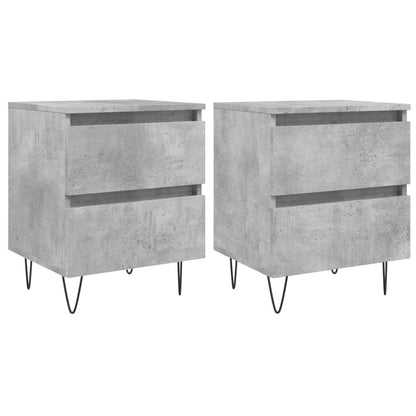 Bedside Cabinets 2 pcs Concrete Grey 40x35x50 cm Engineered Wood