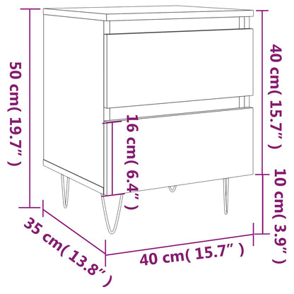 Bedside Cabinets 2 pcs Smoked Oak 40x35x50 cm Engineered Wood