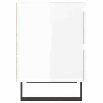 Bedside Cabinets 2 pcs High Gloss White 40x35x50 cm Engineered Wood