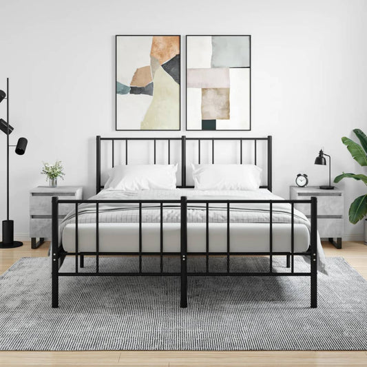 Bedside Cabinets 2 pcs Concrete Grey 40x35x50 cm Engineered Wood