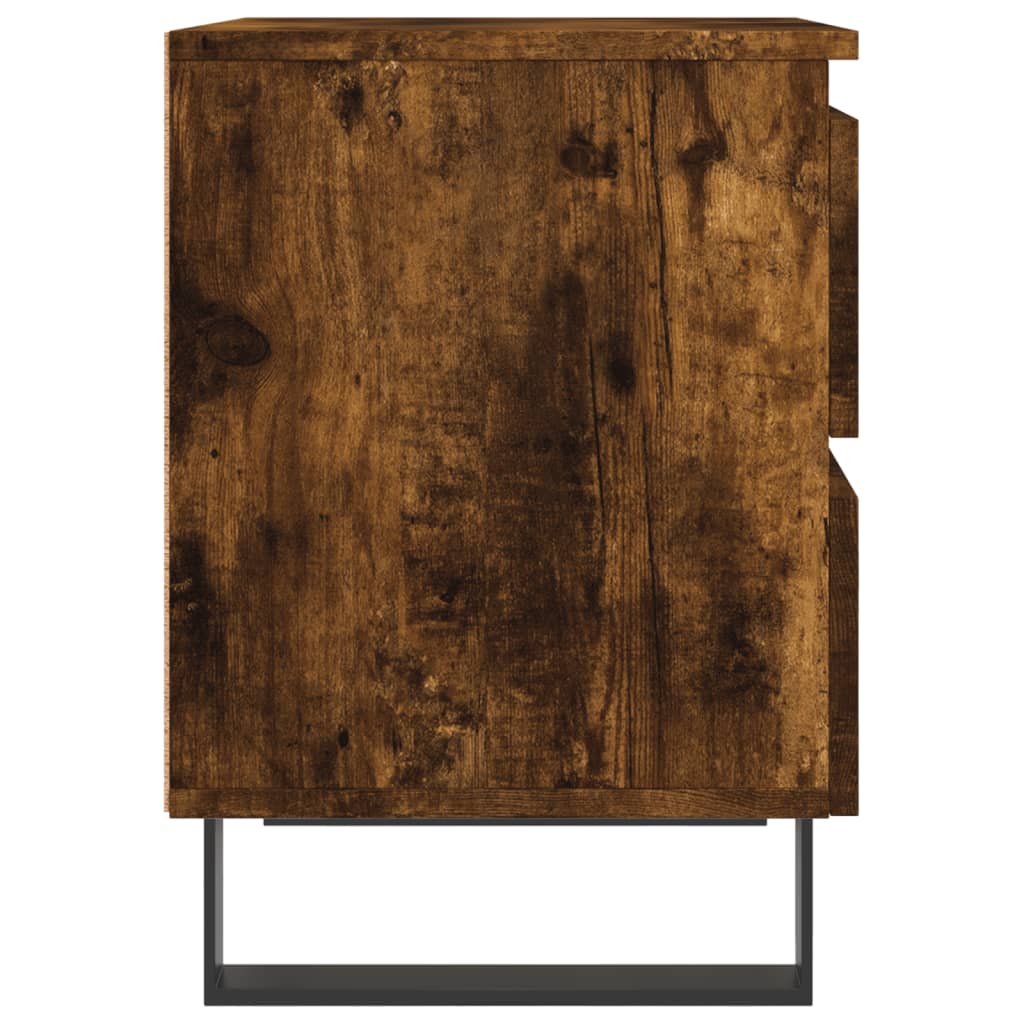 Bedside Cabinet Smoked Oak 40x35x50 cm Engineered Wood