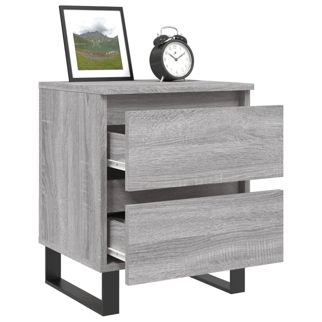Bedside Cabinets 2 pcs Grey Sonoma 40x35x50 cm Engineered Wood