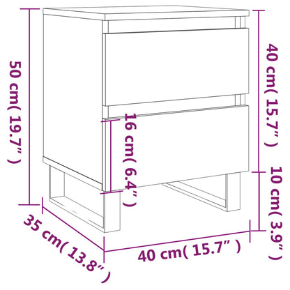 Bedside Cabinets 2 pcs Grey Sonoma 40x35x50 cm Engineered Wood