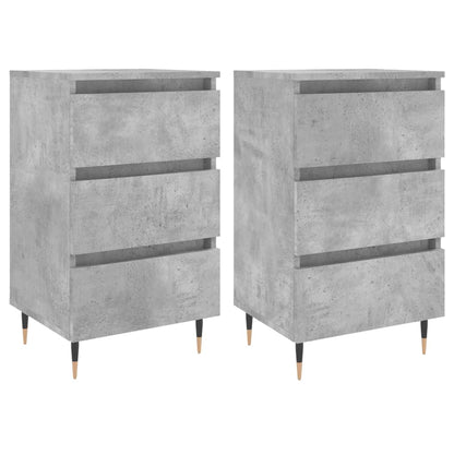 Bedside Cabinets 2 pcs Concrete Grey 40x35x69 cm Engineered Wood
