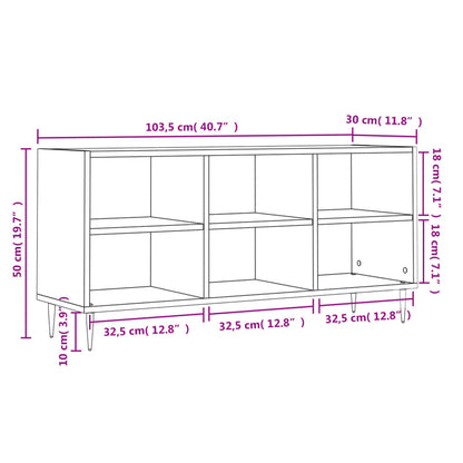 TV Cabinet Grey Sonoma 103.5x30x50 cm Engineered Wood