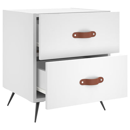 Bedside Cabinet White 40x35x47.5 cm Engineered Wood