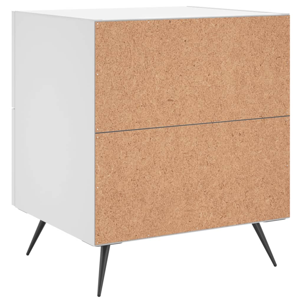 Bedside Cabinet White 40x35x47.5 cm Engineered Wood