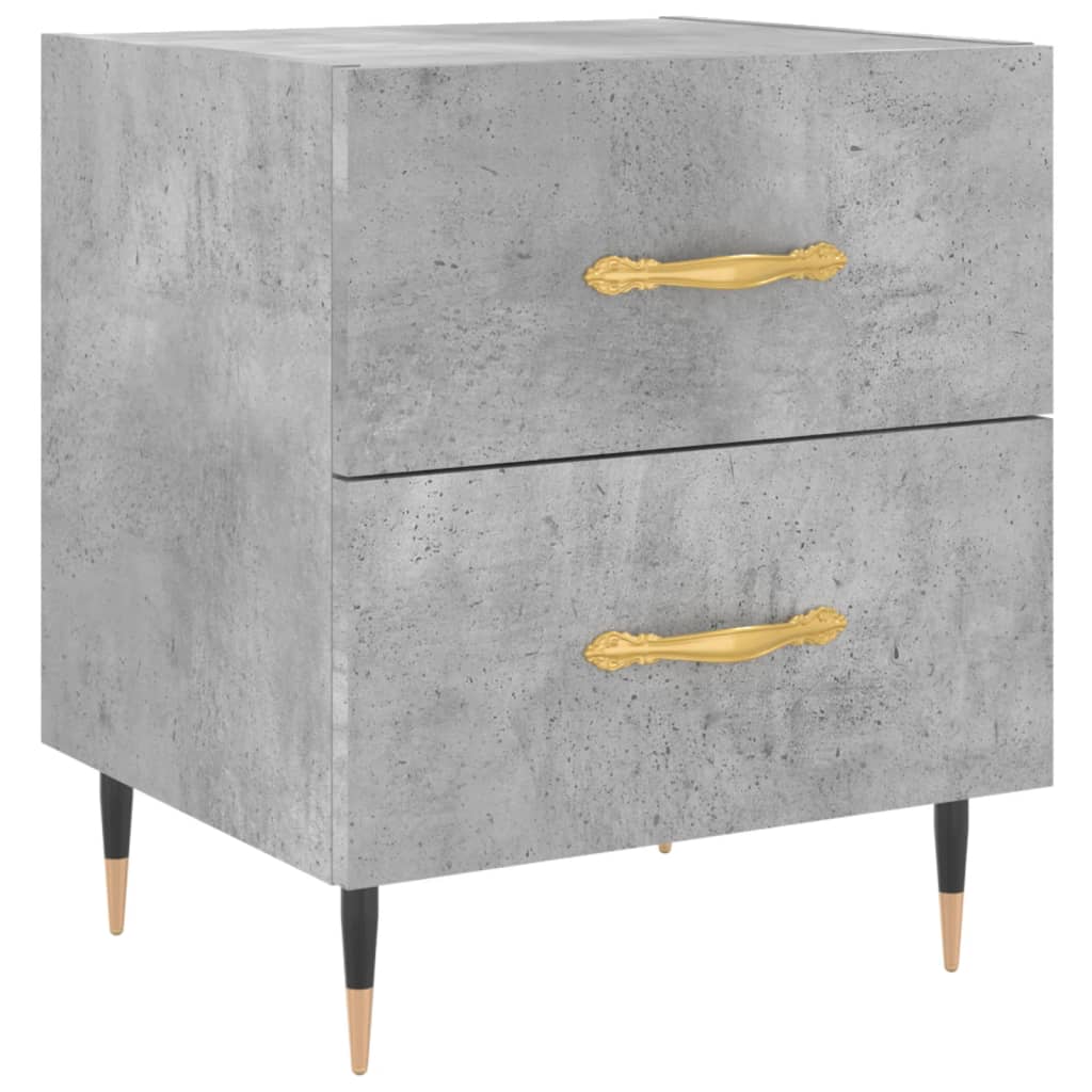 Bedside Cabinet Concrete Grey 40x35x47.5 cm Engineered Wood