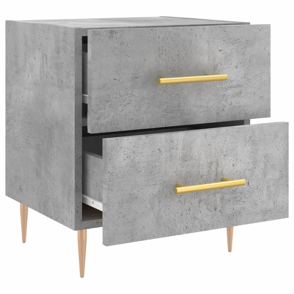 Bedside Cabinet Concrete Grey 40x35x47.5 cm Engineered Wood