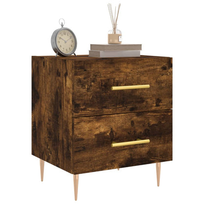 Bedside Cabinet Smoked Oak 40x35x47.5 cm Engineered Wood