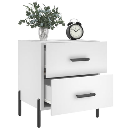 Bedside Cabinet White 40x35x47.5 cm Engineered Wood