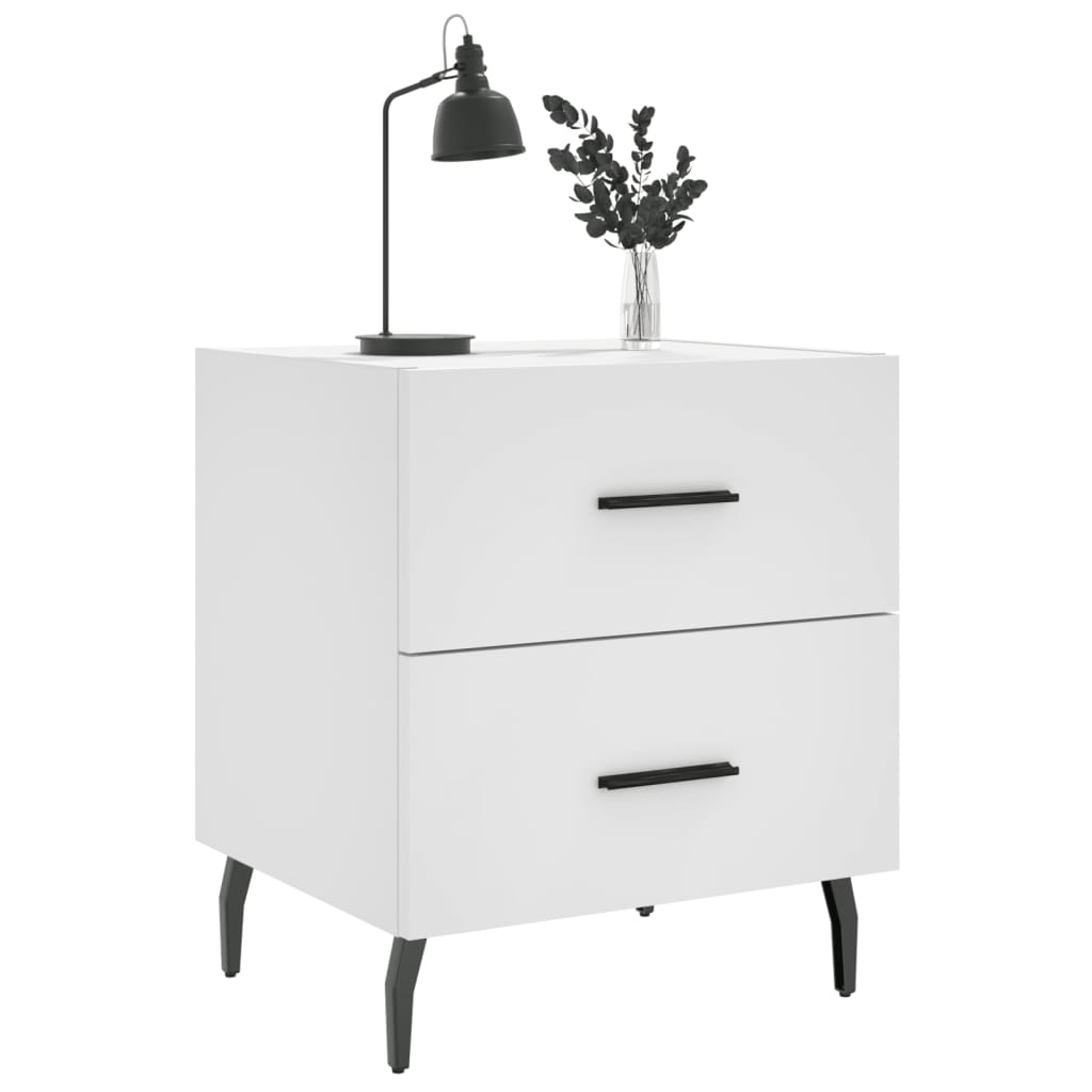 Bedside Cabinet White 40x35x47.5 cm Engineered Wood