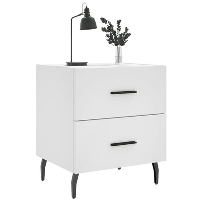 Bedside Cabinet White 40x35x47.5 cm Engineered Wood