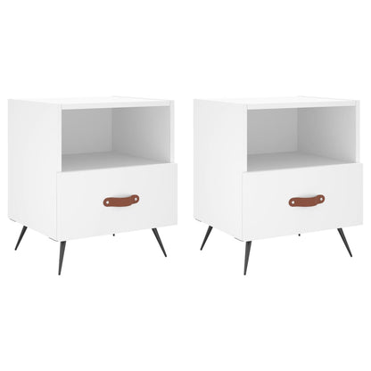 Bedside Cabinets 2 pcs White 40x35x47.5 cm Engineered Wood
