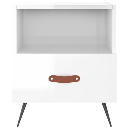 Bedside Cabinets 2 pcs High Gloss White 40x35x47.5 cm Engineered Wood