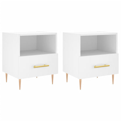 Bedside Cabinets 2 pcs White 40x35x47.5 cm Engineered Wood
