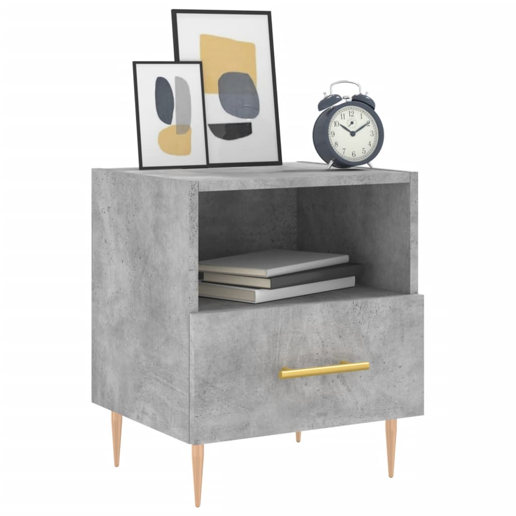 Bedside Cabinets 2 pcs Concrete Grey 40x35x47.5 cm Engineered Wood