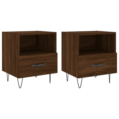 Bedside Cabinets 2 pcs Brown Oak 40x35x47.5 cm Engineered Wood