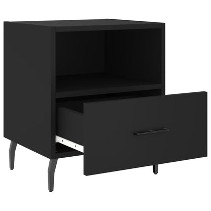 Bedside Cabinets 2 pcs Black 40x35x47.5 cm Engineered Wood