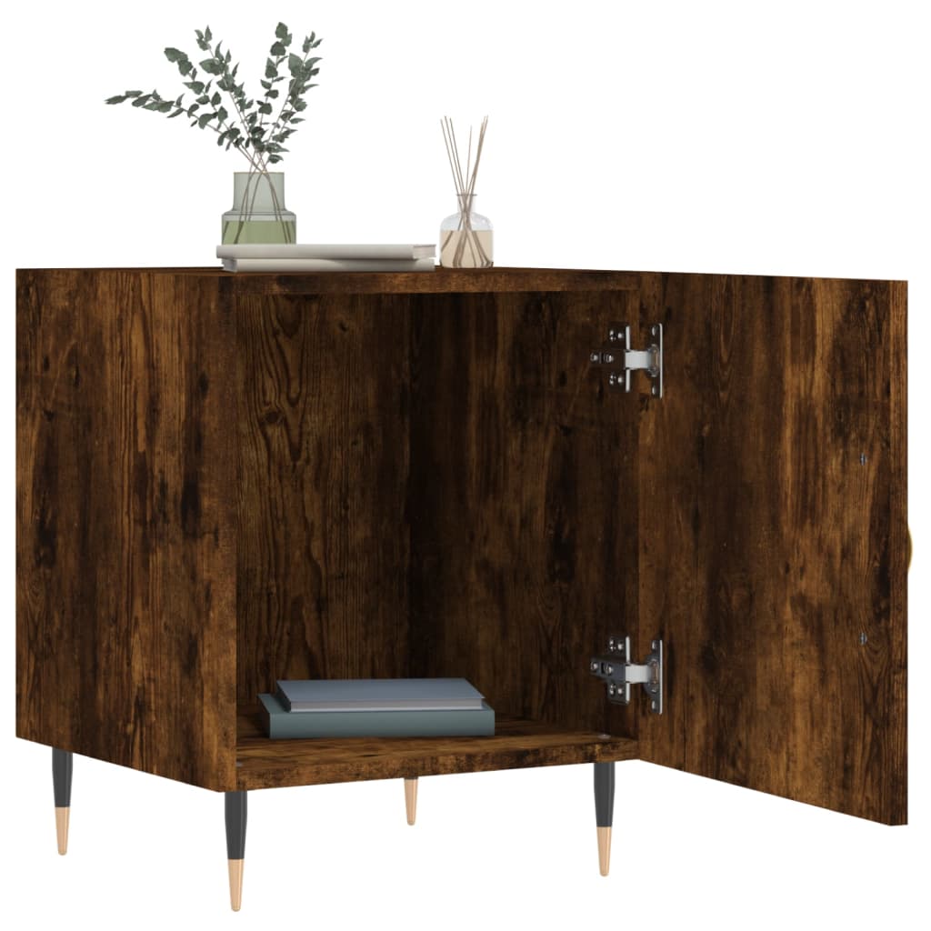 Bedside Cabinets 2 pcs Smoked Oak 40x40x50 cm Engineered Wood