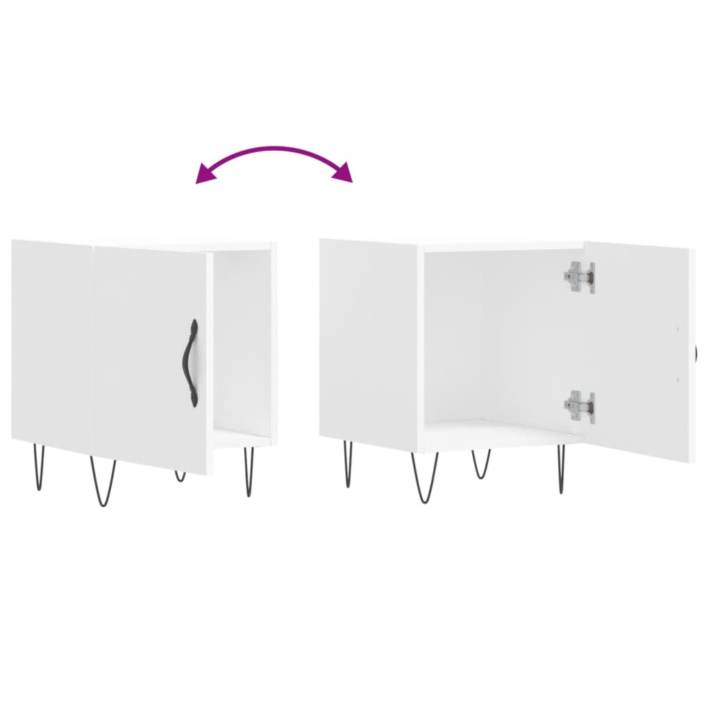 Bedside Cabinet White 40x40x50 cm Engineered Wood