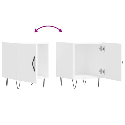 Bedside Cabinets 2 pcs White 40x40x50 cm Engineered Wood