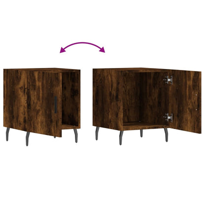 Bedside Cabinets 2 pcs Smoked Oak 40x40x50 cm Engineered Wood