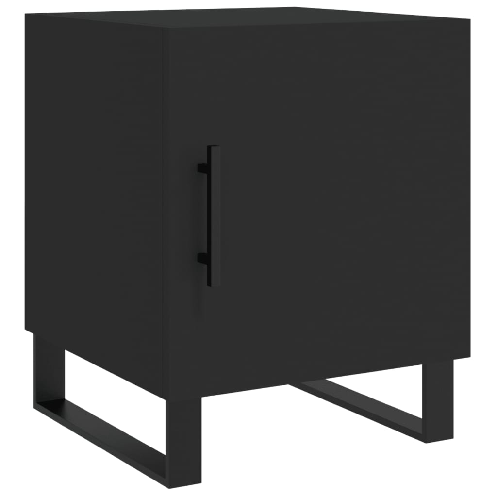 Bedside Cabinets 2 pcs Black 40x40x50 cm Engineered Wood