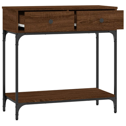 Console Table Brown Oak 75x34.5x75 cm Engineered Wood