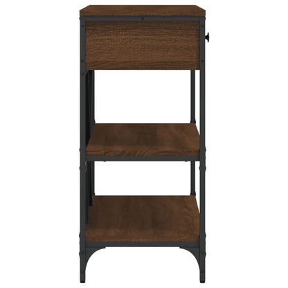 Console Table with Drawers and Shelves Brown Oak Engineered Wood