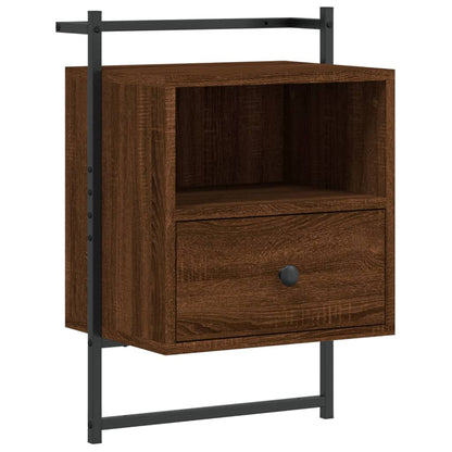 Bedside Cabinet Wall-mounted Brown Oak 40x30x61 cm Engineered Wood