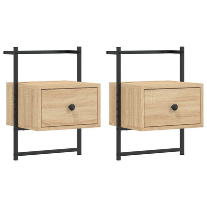 Bedside Cabinets Wall-mounted 2 pcs Sonoma Oak 35x30x51 cm Engineered Wood