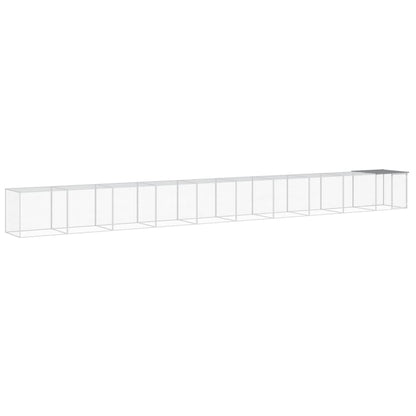 Chicken Cage with Roof Light Grey 1003x98x90 cm Galvanised Steel