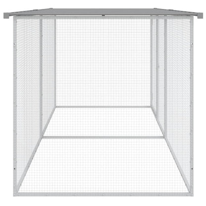 Chicken Cage with Roof Light Grey 203x98x90 cm Galvanised Steel