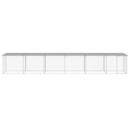 Chicken Cage with Roof Light Grey 603x98x90 cm Galvanised Steel