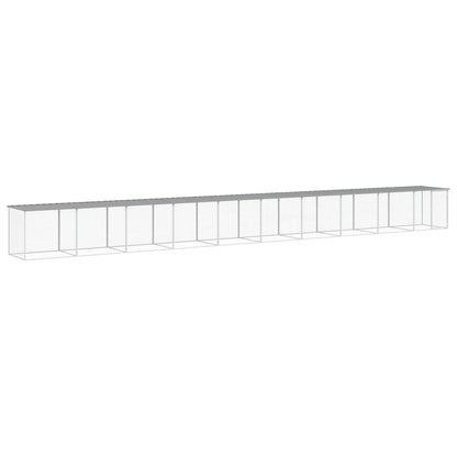 Chicken Cage with Roof Light Grey 1003x98x90 cm Galvanised Steel