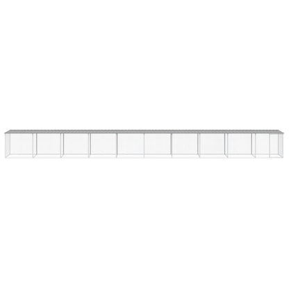 Chicken Cage with Roof Light Grey 1003x98x90 cm Galvanised Steel