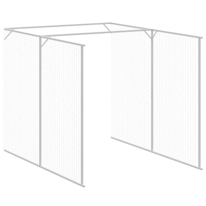 Dog House with Run Light Grey 165x863x181 cm Galvanised Steel