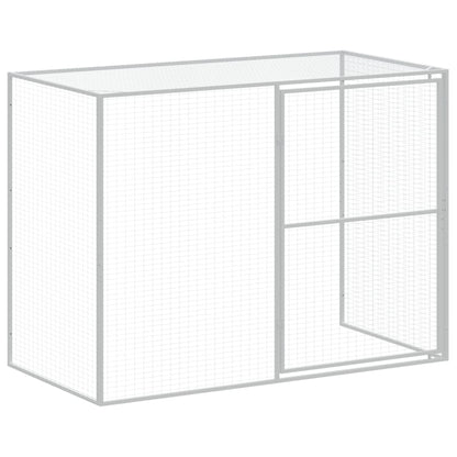Dog House with Run Anthracite 214x457x181 cm Galvanised Steel