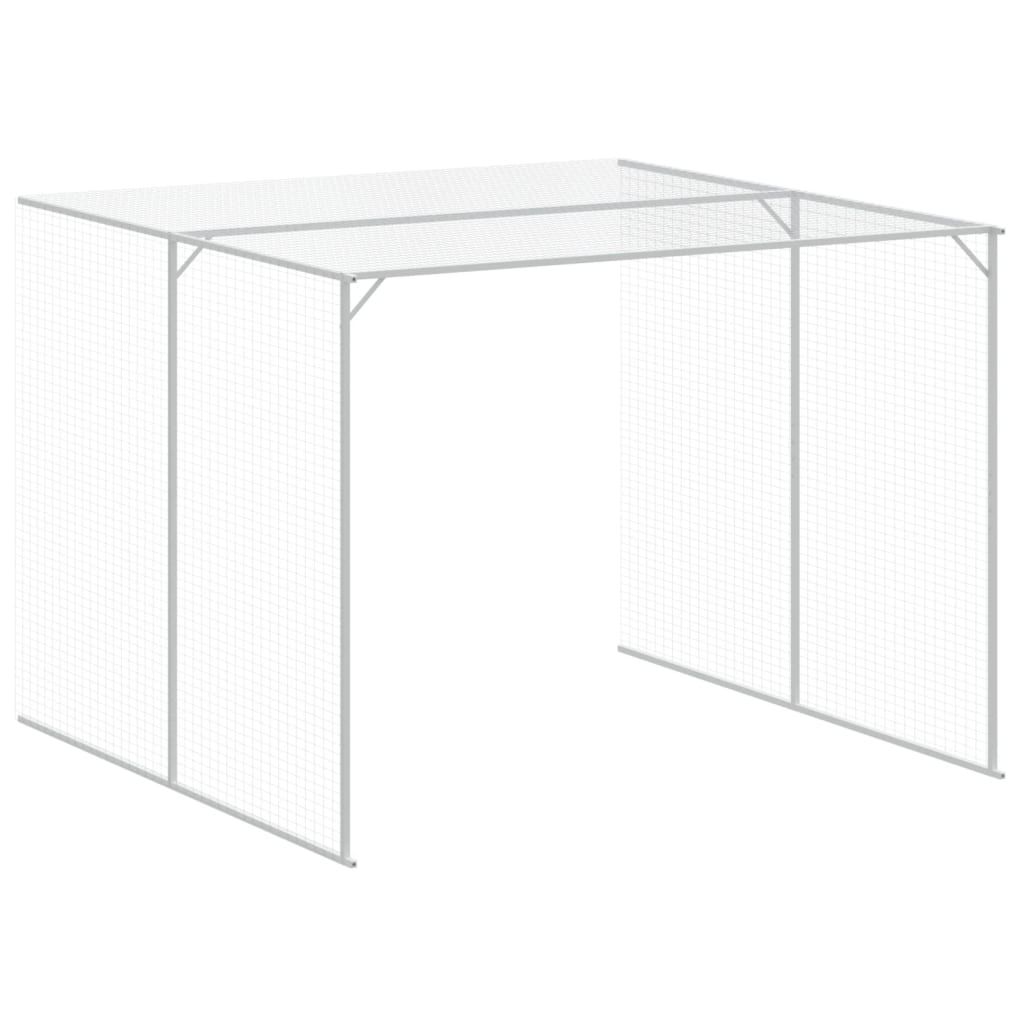 Dog House with Run Anthracite 214x865x181 cm Galvanised Steel