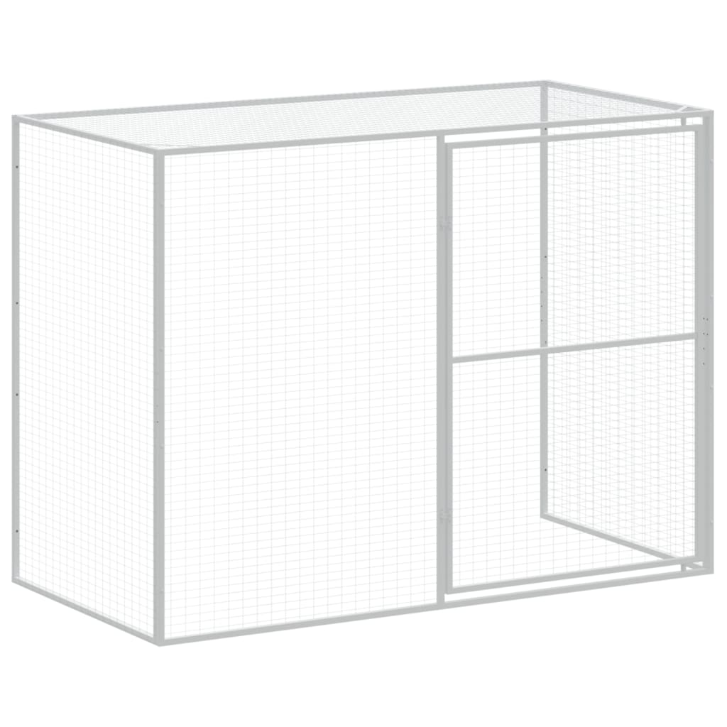 Dog House with Run Anthracite 214x865x181 cm Galvanised Steel