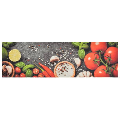 Kitchen Rug Washable Vegetables 45x150 cm Velvet