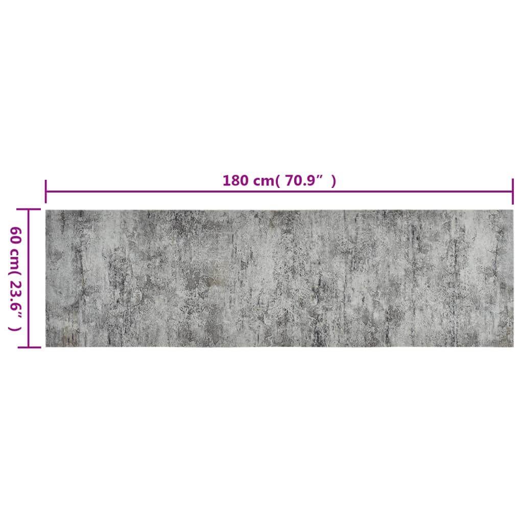 Kitchen Rug Washable Beton 60x180 cm Velvet
